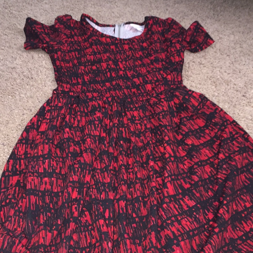 Red and black dress